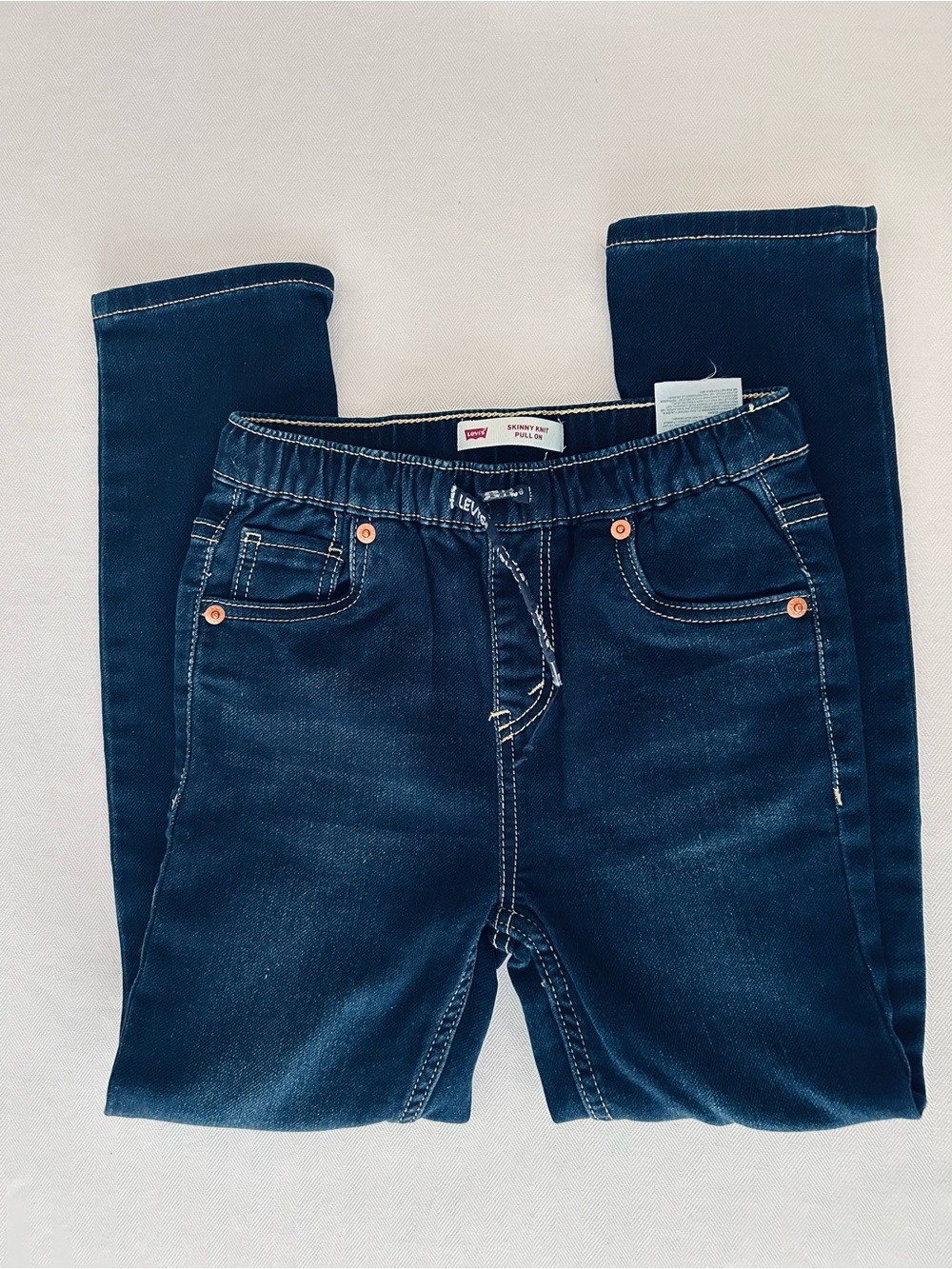 Levi's Boys Skinny Knit Pull-on Jeans in Dark Blue Wash NWOT